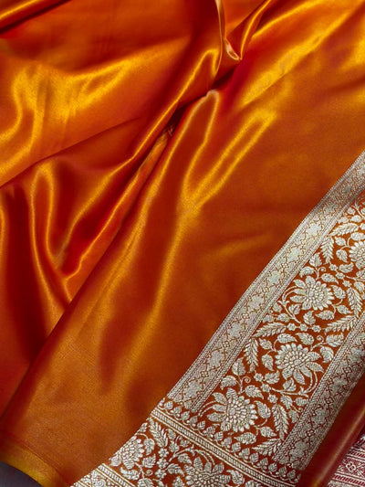 Banarasi Light Weight Satin Silk Orange Shades SS67