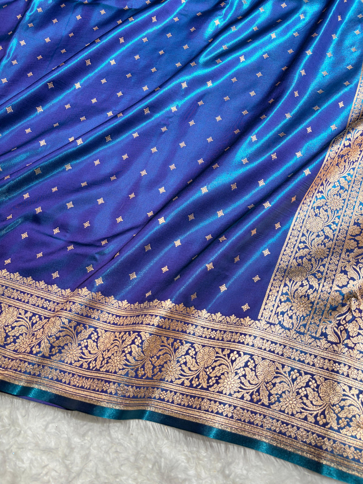 Banarasi Light Weight Satin Silk Peacock Shades SS68