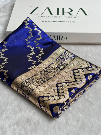 Banarasi Light Weight Satin Silk Blue Shades SS69