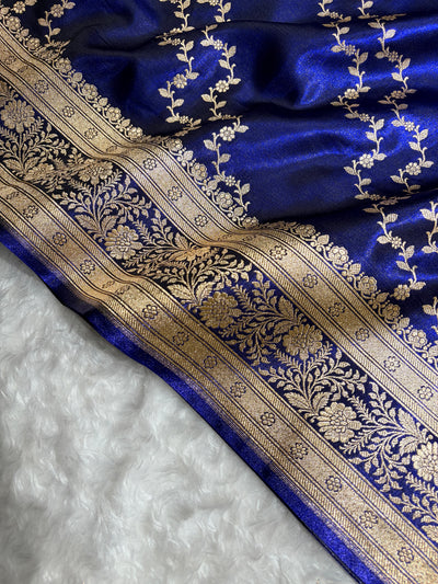 Banarasi Light Weight Satin Silk Blue Shades SS69