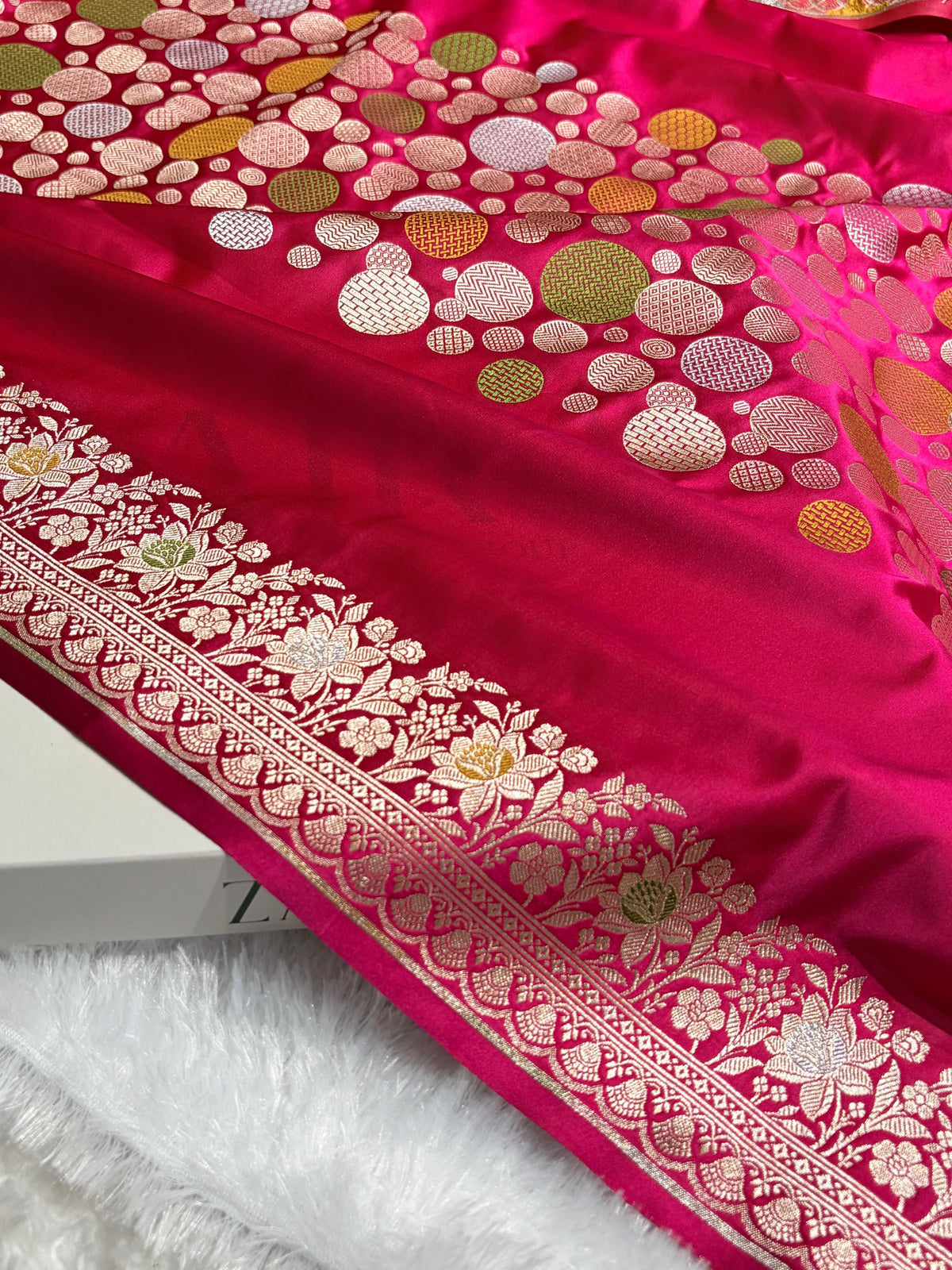 Pink Saree in boota Pattern Mashru Silk Saree MSM-146