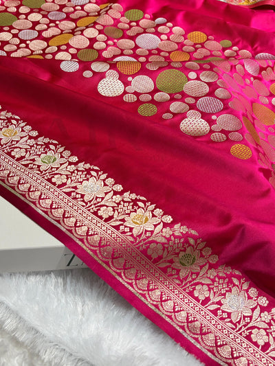 Pink Saree in boota Pattern Mashru Silk Saree MSM-146