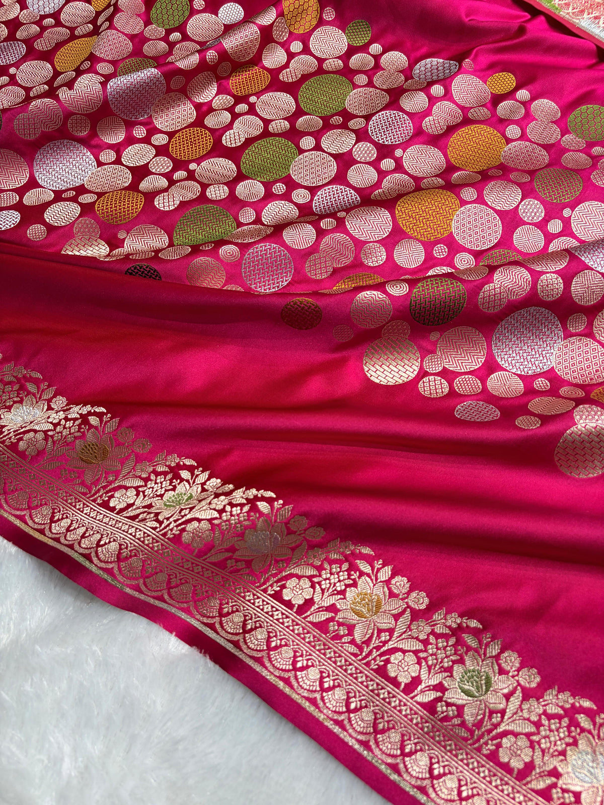 Pink Saree in boota Pattern Mashru Silk Saree MSM-146