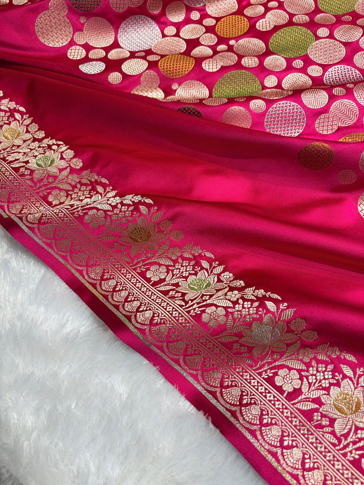 Pink Saree in boota Pattern Mashru Silk Saree MSM-146