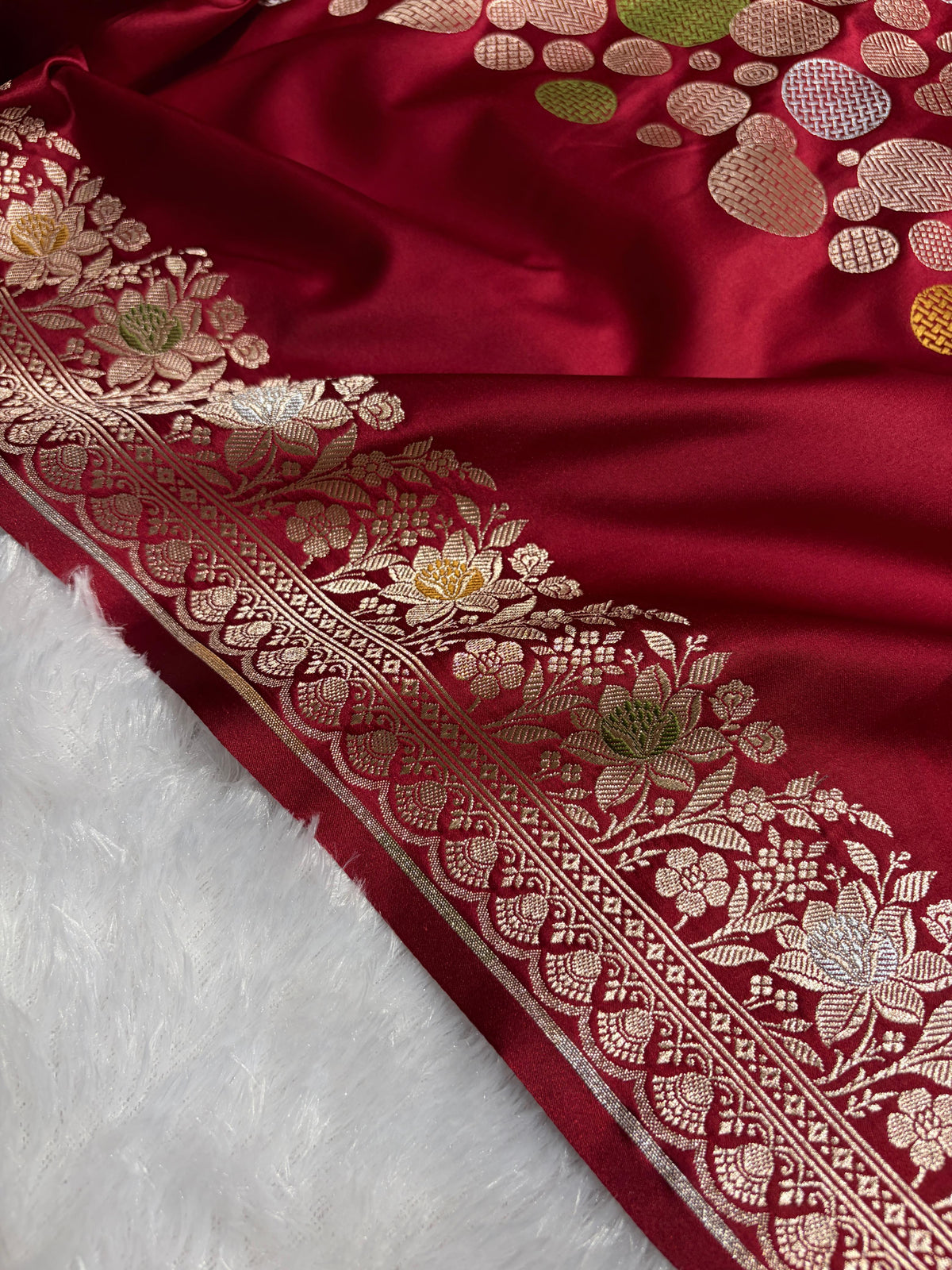 Maroon Saree in boota Pattern Mashru Silk Saree MSM-146