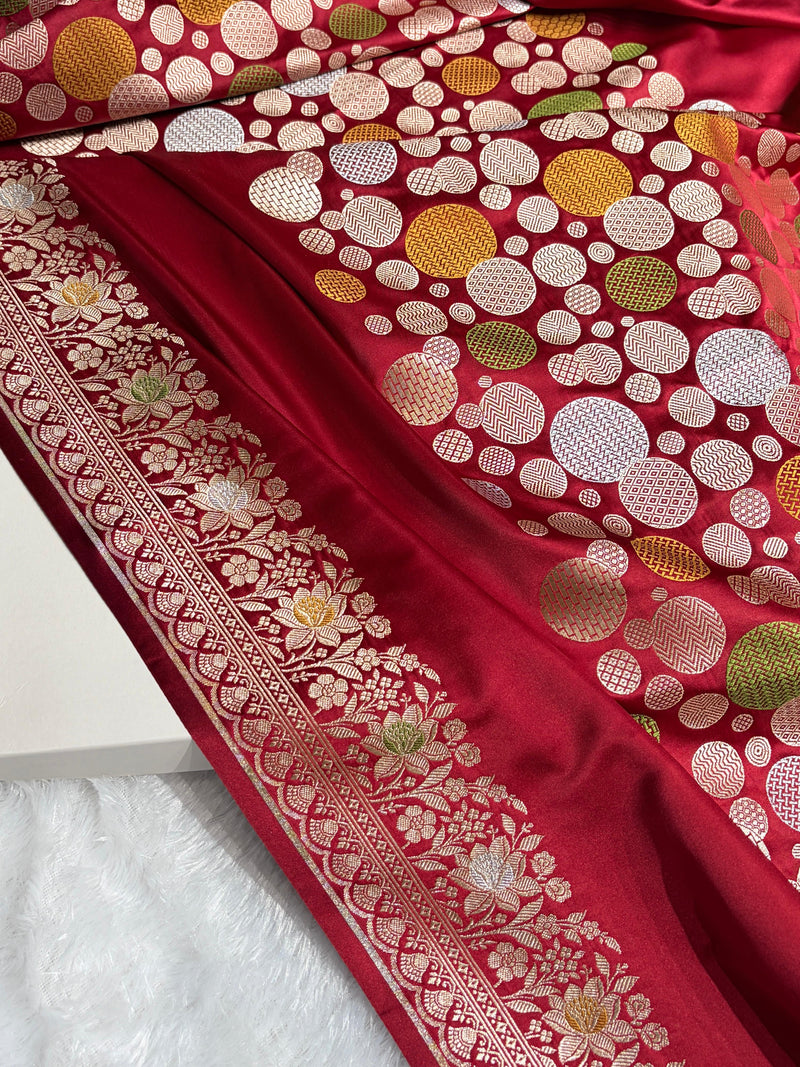 Maroon Saree in boota Pattern Mashru Silk Saree MSM-146