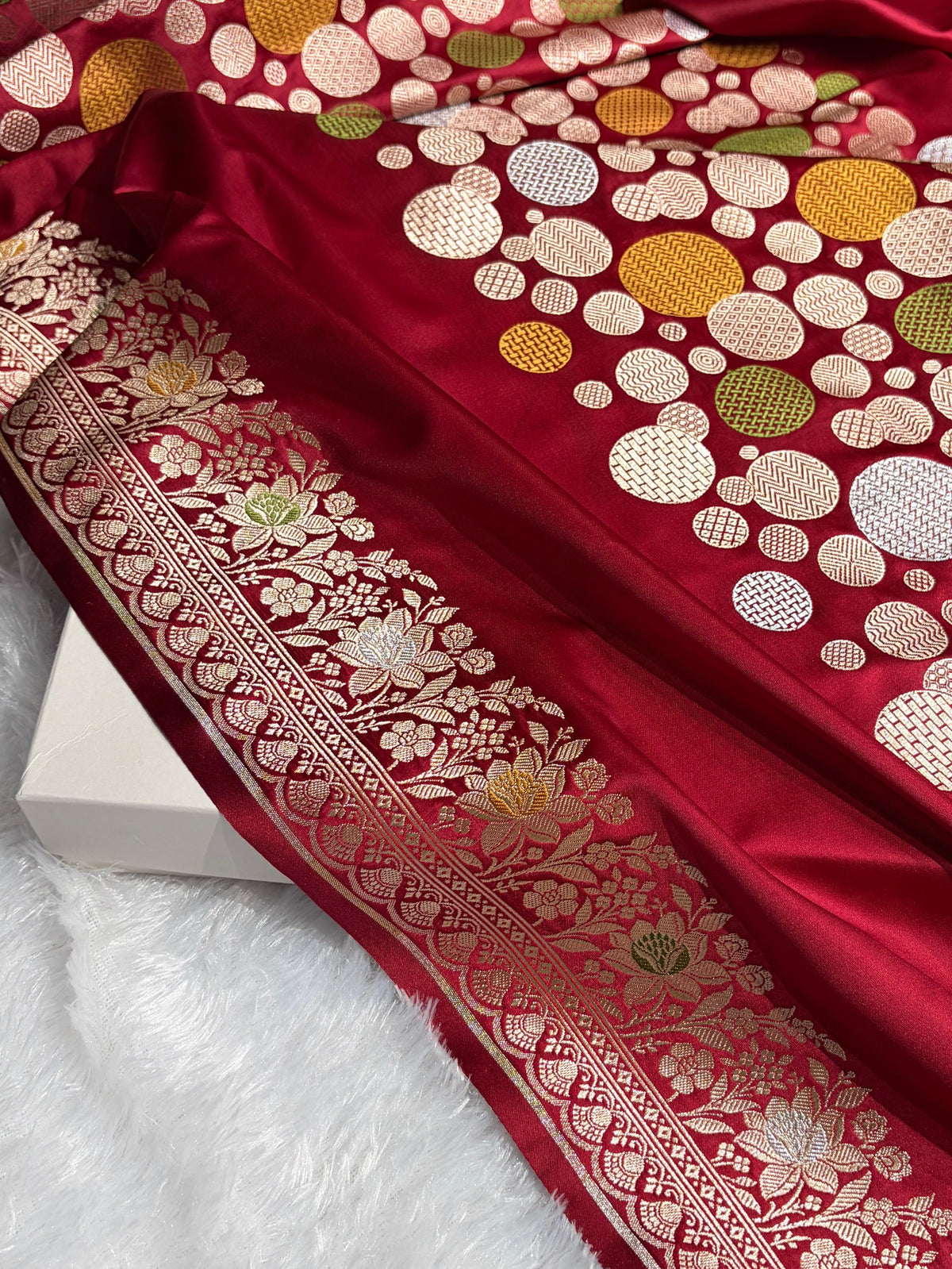 Maroon Saree in boota Pattern Mashru Silk Saree MSM-146