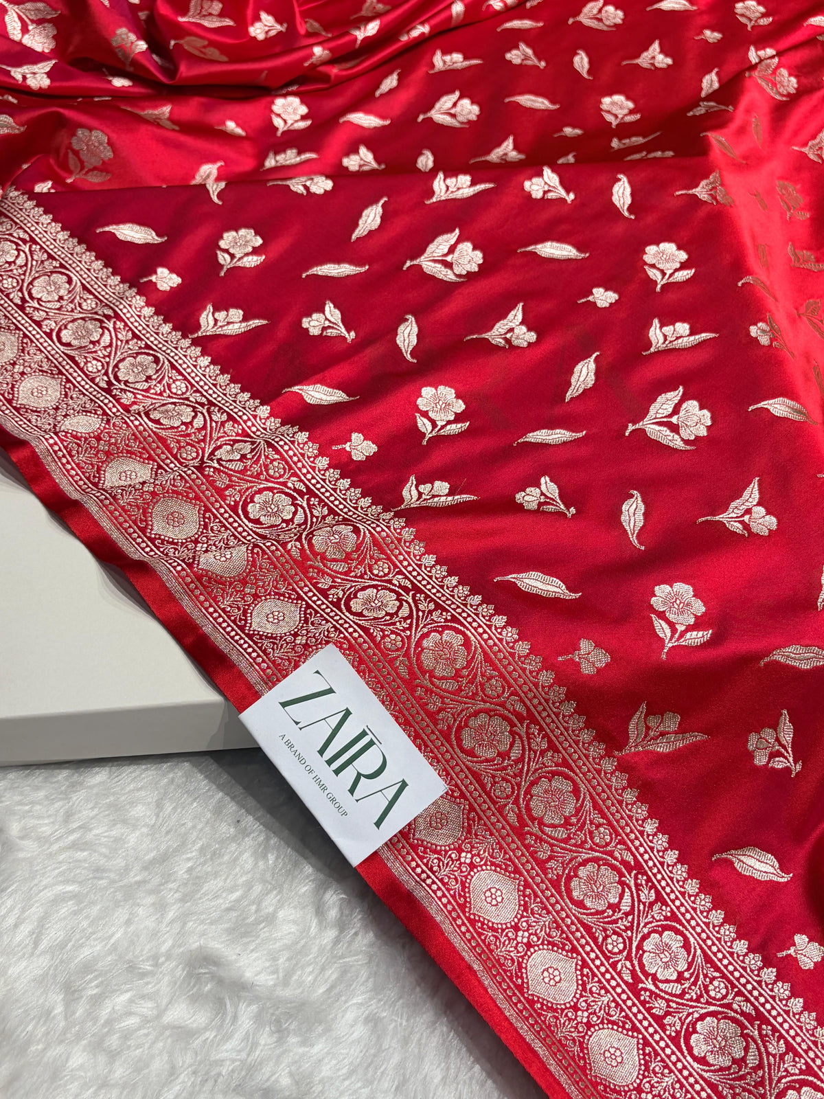 Red Shades Banarasi Boota Pattern Floral Mashru Silk Saree MSM-147