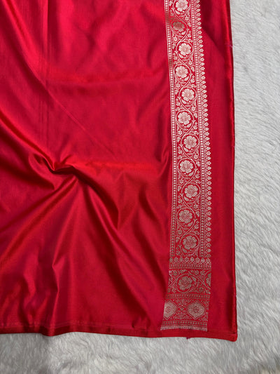 Red Shades Banarasi Boota Pattern Floral Mashru Silk Saree MSM-147