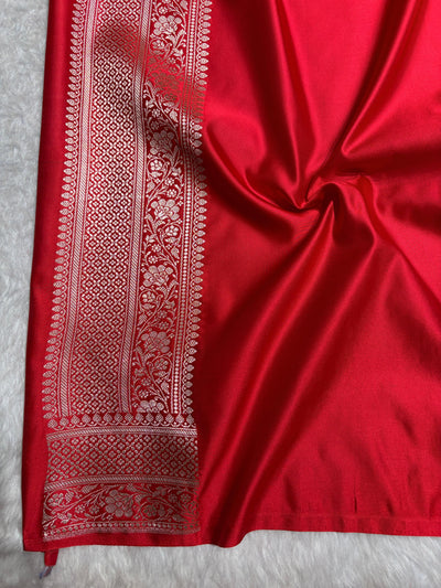 Red Shades Banarasi Boota Pattern Floral Mashru Silk Saree MSM-148
