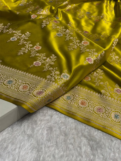 Liril Mehendi Minakari Banarasi Cross Mashru Silk Saree MCS01