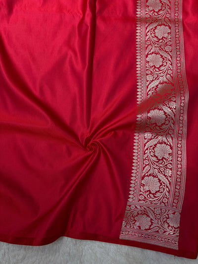 Red Shades Banarasi Boota Pattern Floral Mashru Silk Saree MSM-150