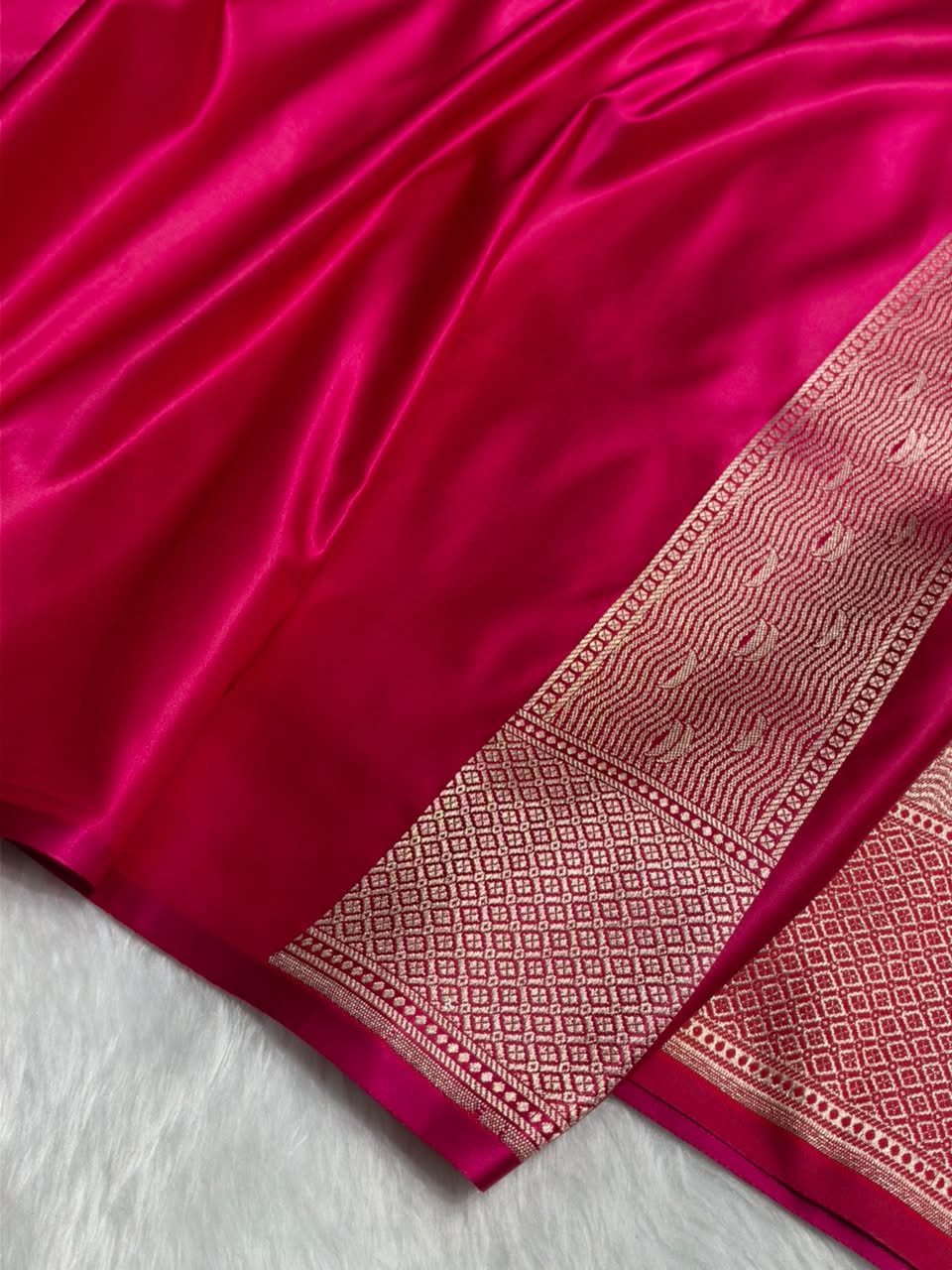 Pink Shades Ghat Pattern Satin Katan Silk Saree MSM-144