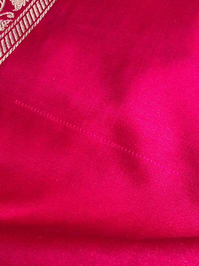 Pink With Yellow Shades Border Banarasi Booti Pattern Mashru Silk Saree MSM-141