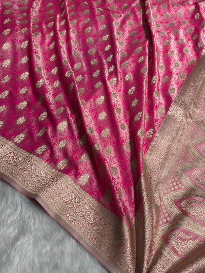 Baby Pink Shades Tanchoi Motif Mashru Silk Saree MST-10