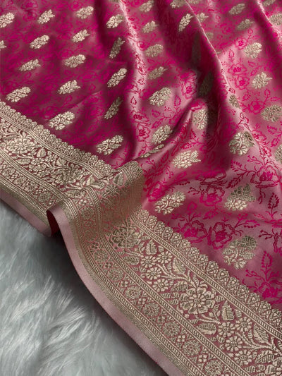 Baby Pink Shades Tanchoi Motif Mashru Silk Saree MST-10