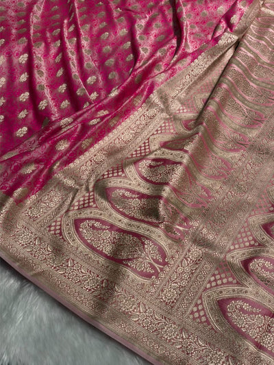 Baby Pink Shades Tanchoi Motif Mashru Silk Saree MST-10