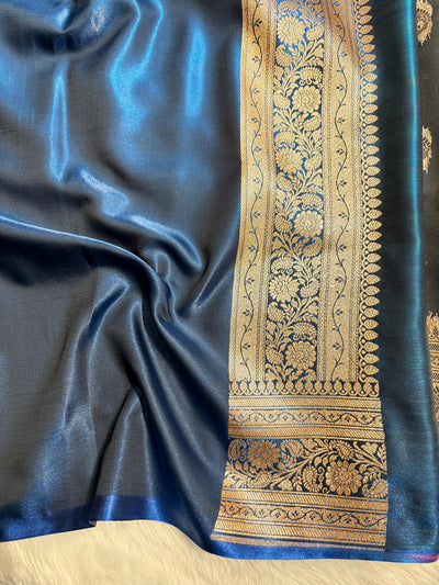 Banarasi Light Weight Satin Silk Royal Blue SS71
