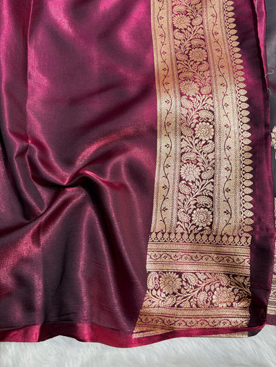 Banarasi Light Weight Satin Silk Wine Shades SS71