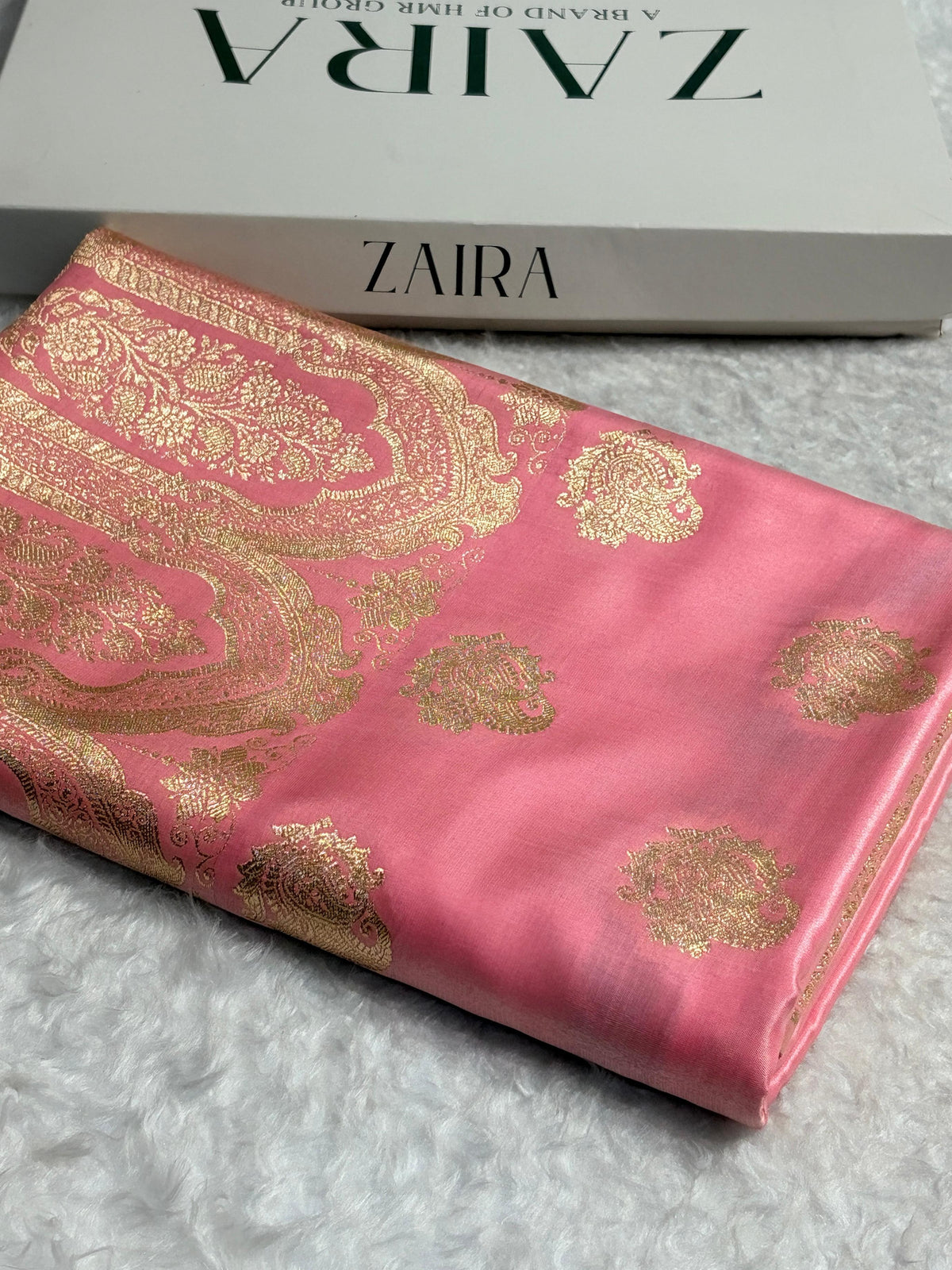 Banarasi Light Weight Satin Silk Baby Pink SS71