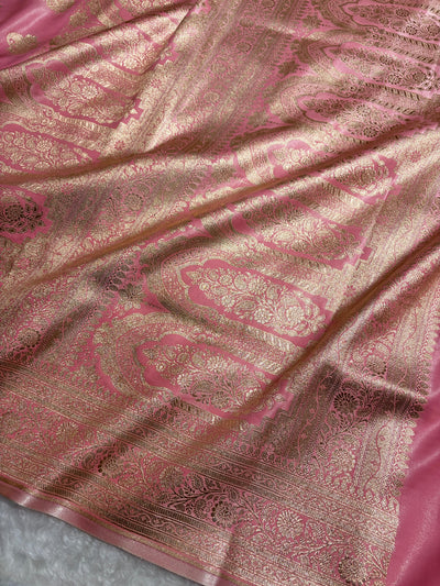 Banarasi Light Weight Satin Silk Baby Pink SS71