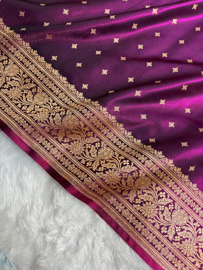 Banarasi Light Weight Satin Silk Wine Shades SS68