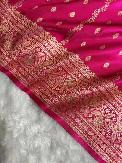 Banarasi Light Weight Satin Silk Pink Shades SS70
