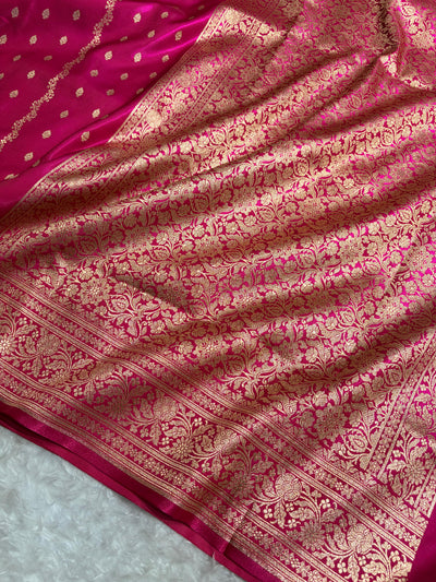 Banarasi Light Weight Satin Silk Pink Shades SS70