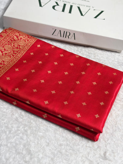 Banarasi Light Weight Satin Silk Red Shades SS68