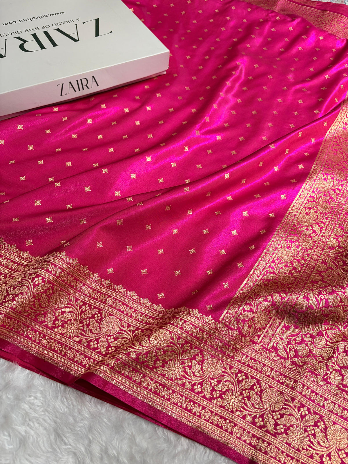 Banarasi Light Weight Satin Silk Pink Shades SS68