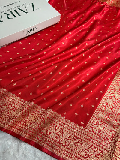 Banarasi Light Weight Satin Silk Red Shades SS68