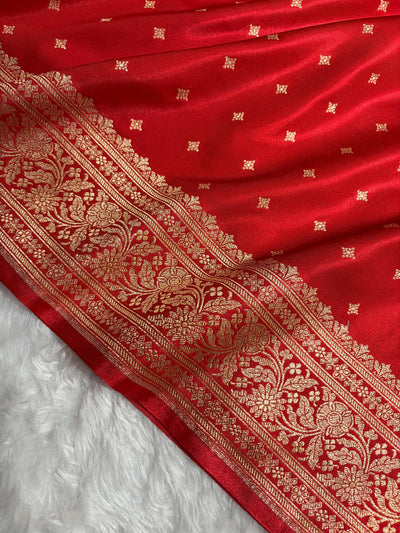 Banarasi Light Weight Satin Silk Red Shades SS68