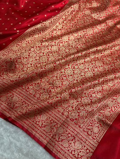Banarasi Light Weight Satin Silk Red Shades SS68