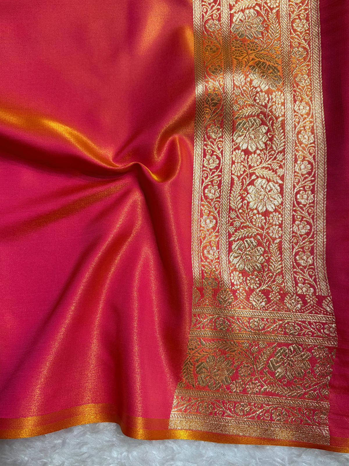 Satin Silk Saree Banarasi Booti in Orange Shades SS29