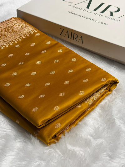 Banarasi Boota Katan Silk Saree In Mustard Shades SK03