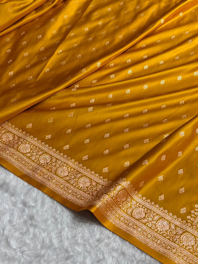 Banarasi Boota Katan Silk Saree In Mustard Shades SK03