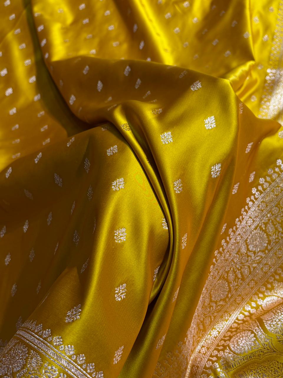 Banarasi Boota Katan Silk Saree In Mustard Shades SK03