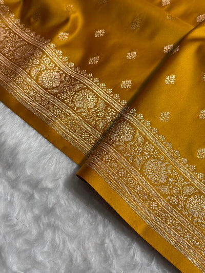 Banarasi Boota Katan Silk Saree In Mustard Shades SK03