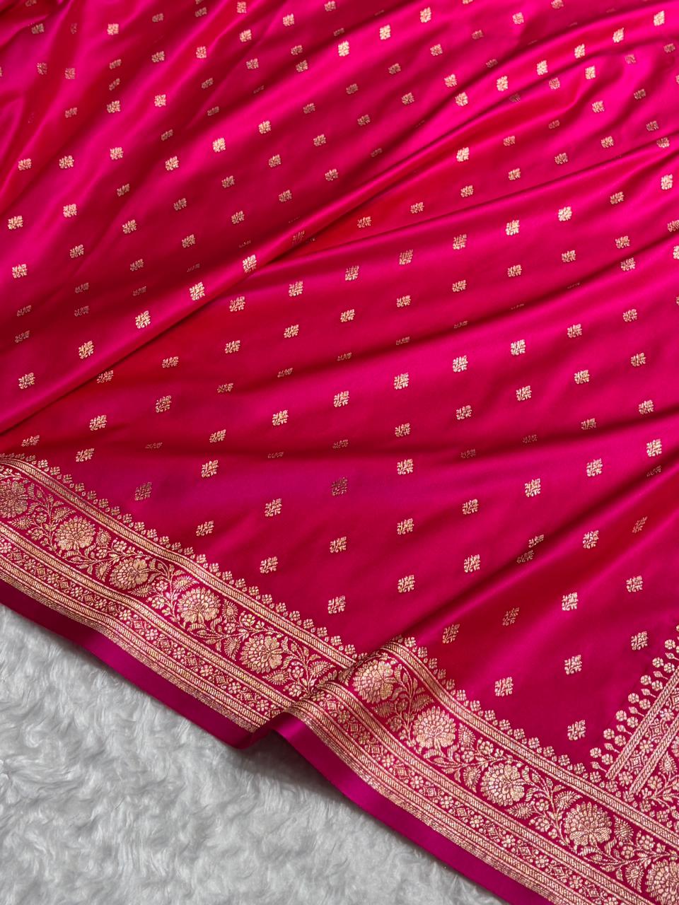 Banarasi Boota Katan Silk Saree In Pink Shades SK03