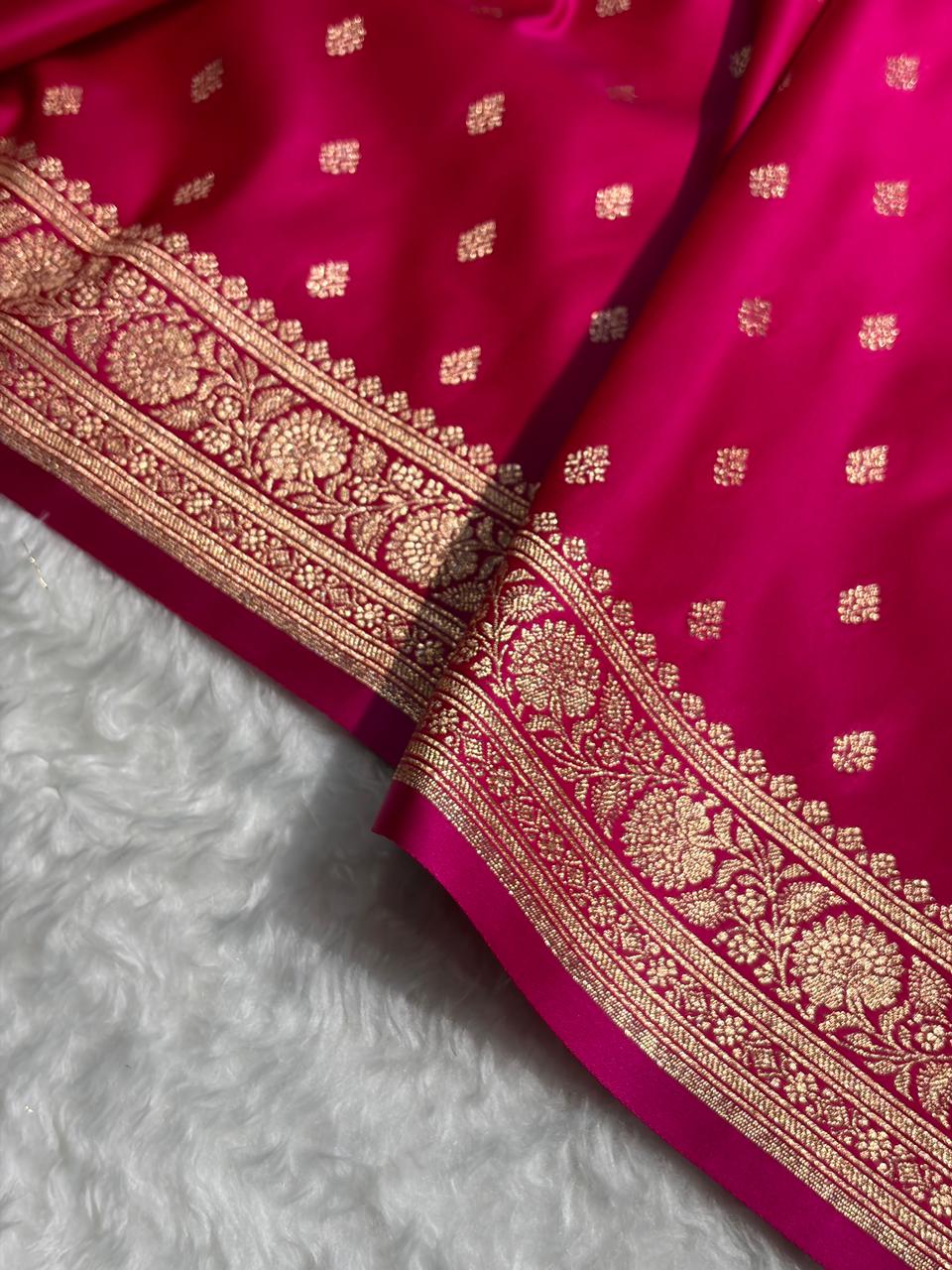 Banarasi Boota Katan Silk Saree In Pink Shades SK03