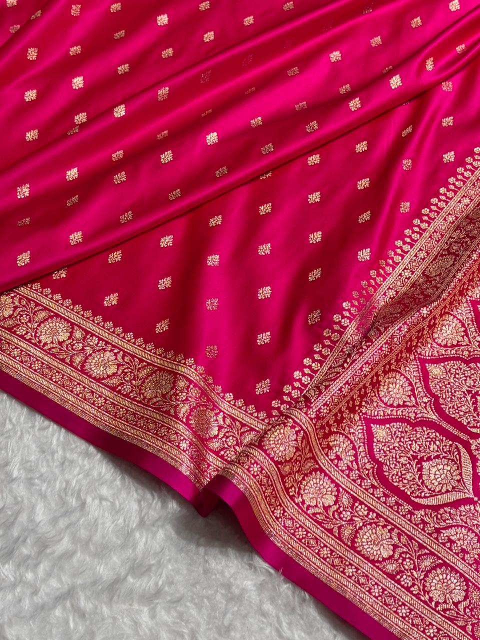 Banarasi Boota Katan Silk Saree In Pink Shades SK03