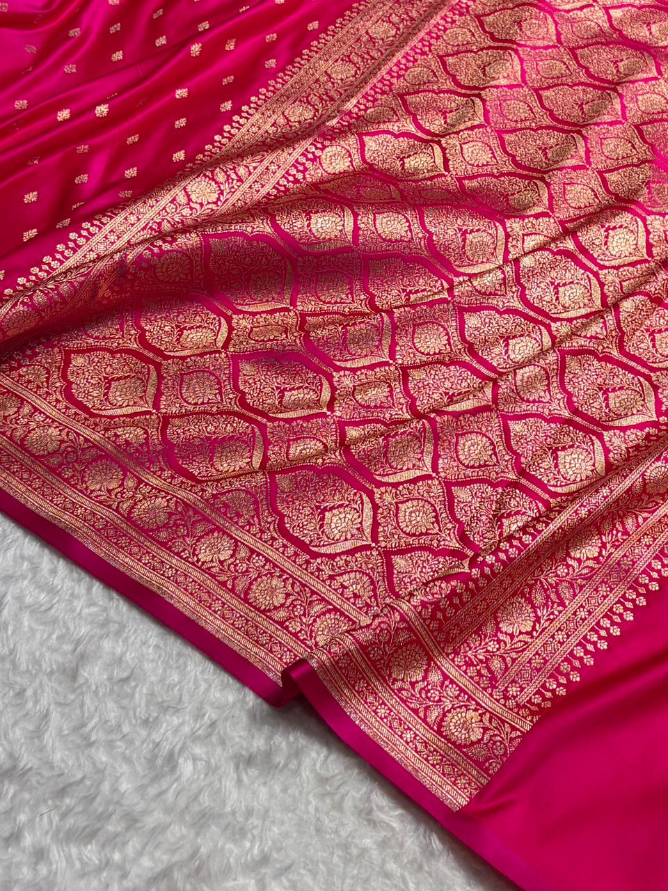 Banarasi Boota Katan Silk Saree In Pink Shades SK03
