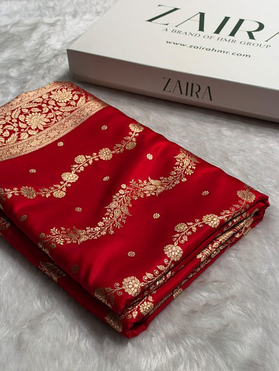 Banarasi Light Weight Satin Silk Red Shades SS66