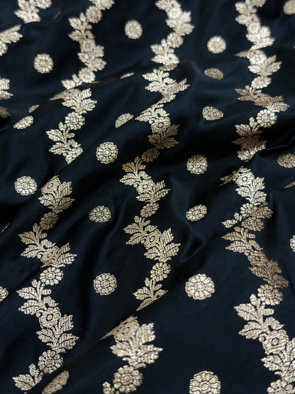 Blended Katan Silk Saree In Black Shades