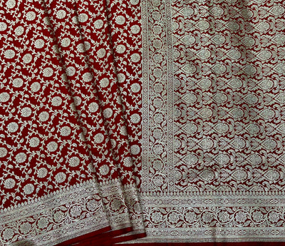 Satin Silk Jaal in Red Shades SS21