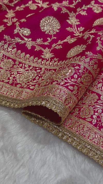 Rani Cross Banarasi Satin Silk Saree with gotta patti SSGP15