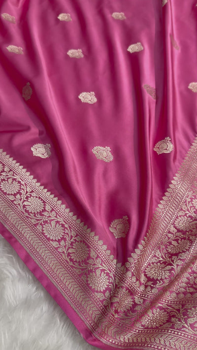 Baby Pink Shade Mashru Silk Boota MCS16