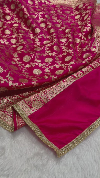 Rani Cross Banarasi Satin Silk Saree with gotta patti SSGP15