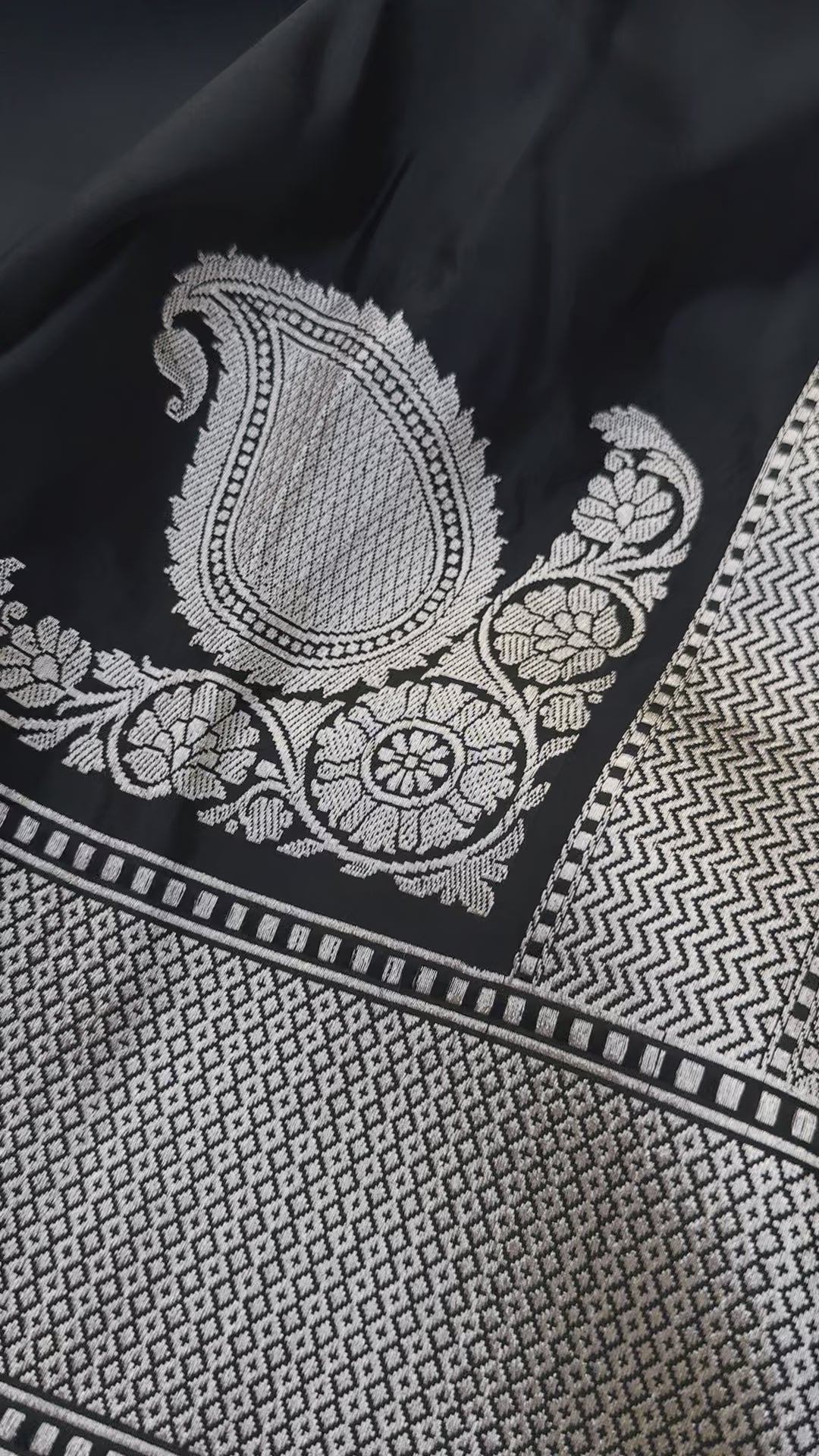 Mashru Plain Silk In Black Shades.