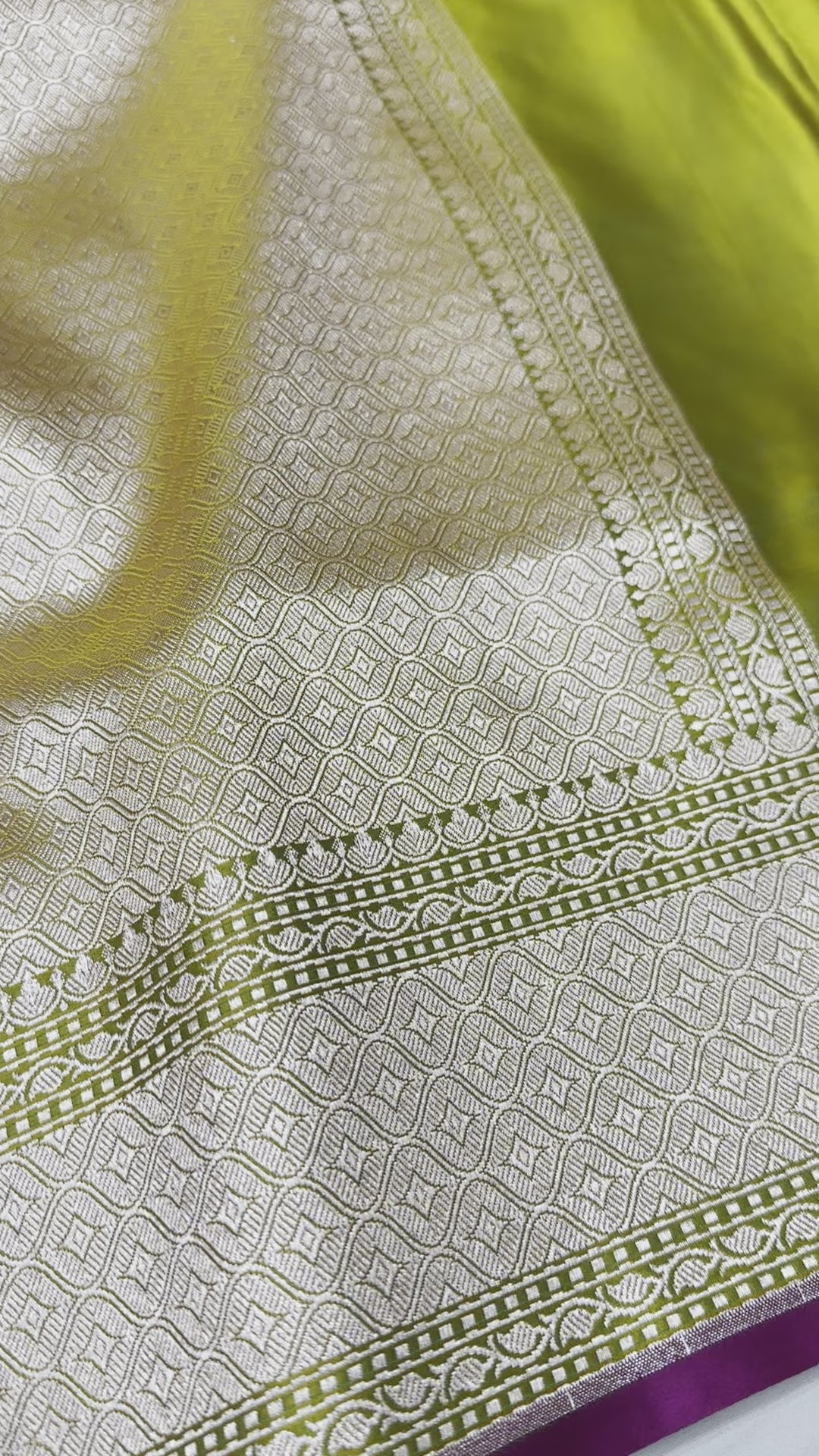 Mashru Katan Silk Saree in Mehendi Shades.